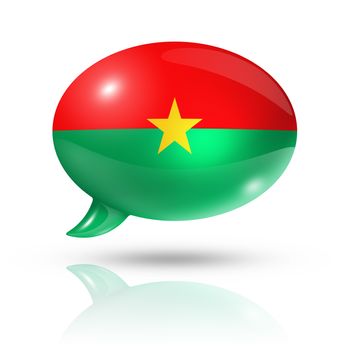 three dimensional Burkina Faso flag in a speech bubble isolated on white with clipping path