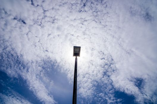 Black Light pole in the blue sky