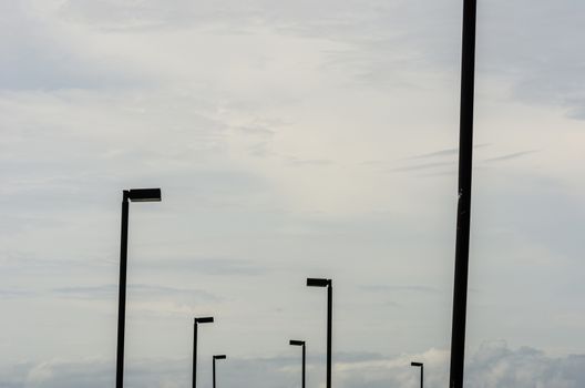 Black Light pole in the blue sky