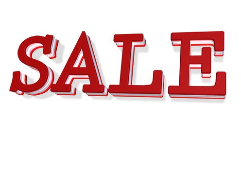 Glossy three-dimensional inscription Sale as a sign.