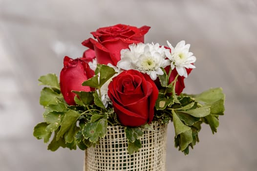 Bouquet of red roses.Floral background and Valentine background.