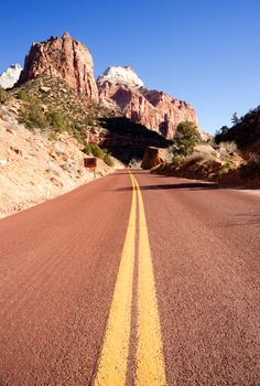 Beautiful overlook down on the road back into Zion National Park