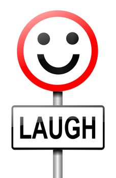 Illustration depicting a sign with a laughter concept.