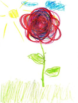 Kids funny picture of a flower