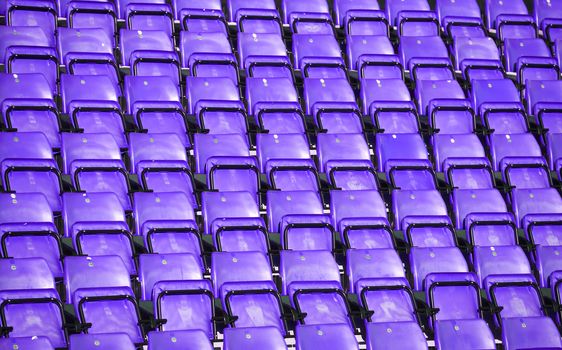 Purple Spectators seats at a stadium