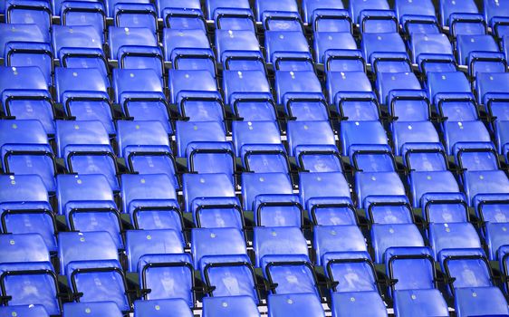 Blue Spectators seats at a stadium
