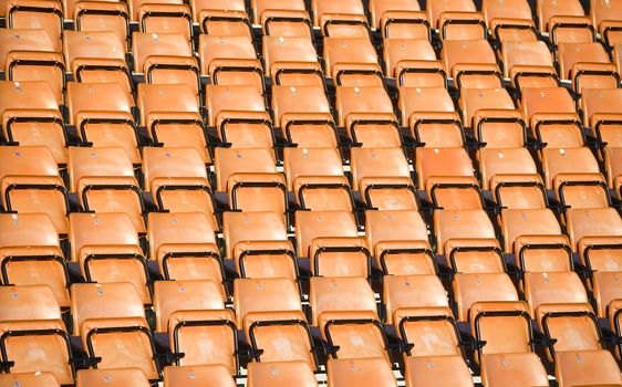 Orange Spectators seats at a stadium