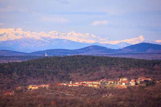 View of Italian landscape at autumn season