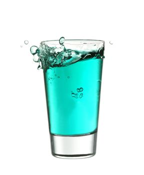 Splash in a glass of Blue lemonade