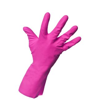 Pink protection glove isolated on white background