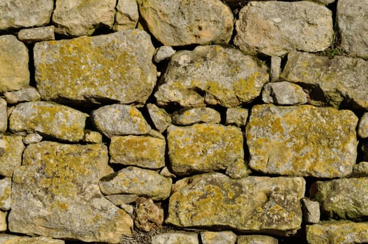Solid wall made of stone 