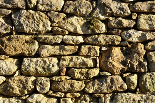 Solid wall made of stone 