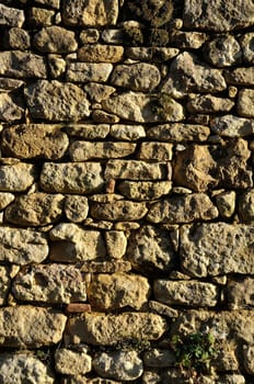 Solid wall made of stone 