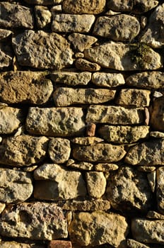 Solid wall made of stone 