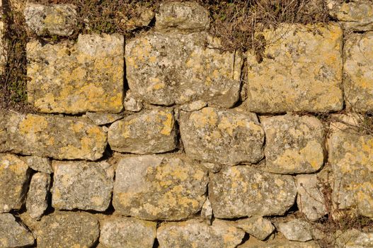 Solid wall made of stone 