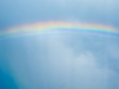 Rainbow on blue sky after rain. Stockholm, Sweden.