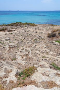 Rocky coast Palma bay, Mallorca, Balearic islands, Spain.