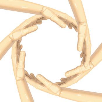 3d generated picture of some hands that create a circle