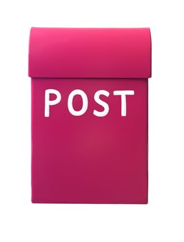 Cerise mailbox isolated on a white background