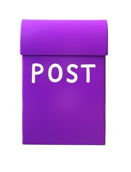 Purple mailbox isolated on a white background