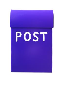 Blue mailbox isolated on a white background