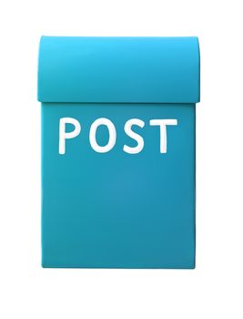 Light Blue mailbox isolated on a white background