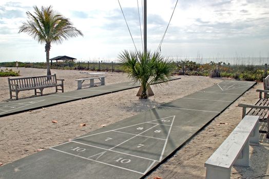 2 shuffleboards courts on the beach