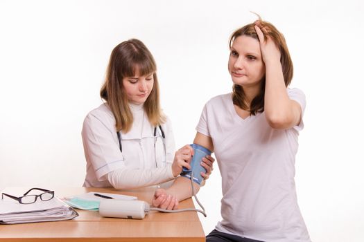 The girl on reception at the doctor-therapist