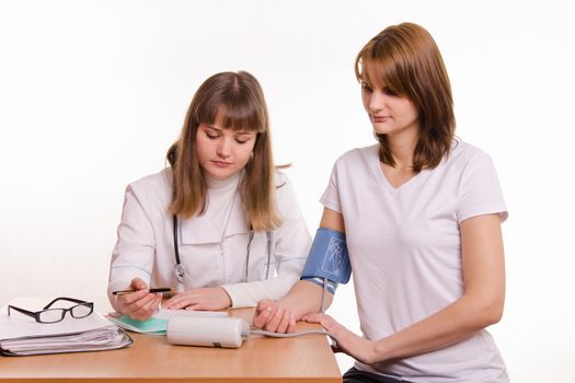 The girl on reception at the doctor-therapist