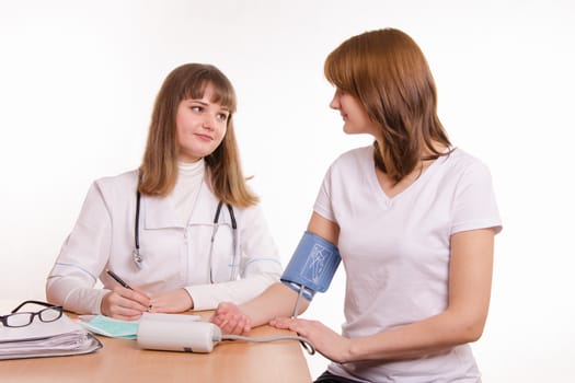 The girl on reception at the doctor-therapist