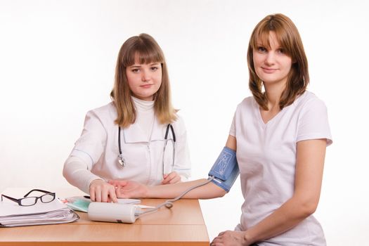 The girl on reception at the doctor-therapist