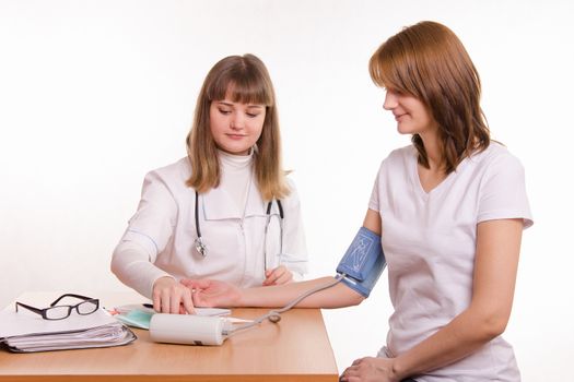 The girl on reception at the doctor-therapist
