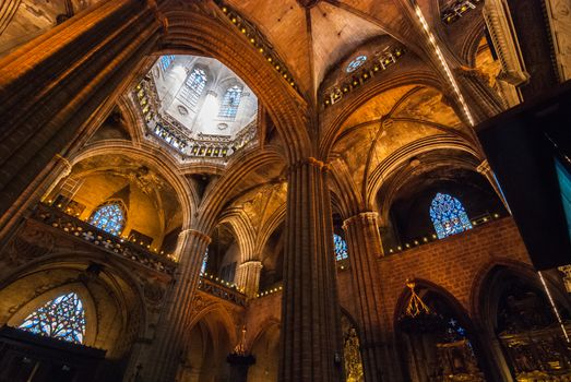 Touring a beautiful and old cathedral in Barcelona, in October.