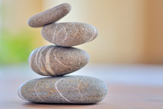 Stack of round smooth stones