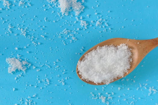 sea salt in swooden spoon