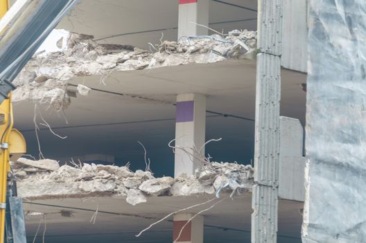 Demolition, demolition of a car parking garage.
