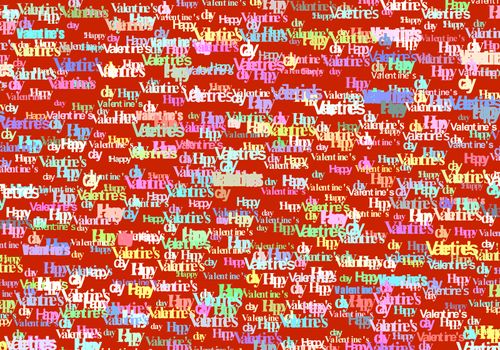 Happy Valentine Day text color abstract background, love concept