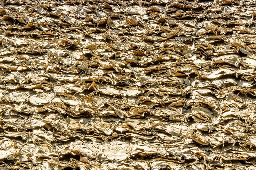 The Roof of Refugee House made from Leaf at Refugee Camps in the North of Thailand.