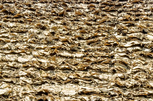 The Roof of Refugee House made from Leaf at Refugee Camps in the North of Thailand.