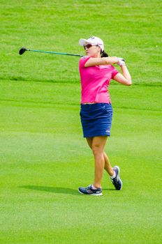 CHONBURI - FEBRUARY 28: So Yeon Ryu of South Korea in Honda LPGA Thailand 2015 at Siam Country Club, Pattaya Old Course on February 28, 2015 in Chonburi, Thailand.