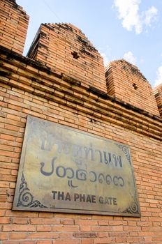 Tha Phae Gate of Ancient Fort at Chiang Mai,Thailand.