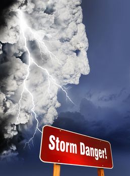 Storm Is Coming illustration with giant storm cloud in form of a human head