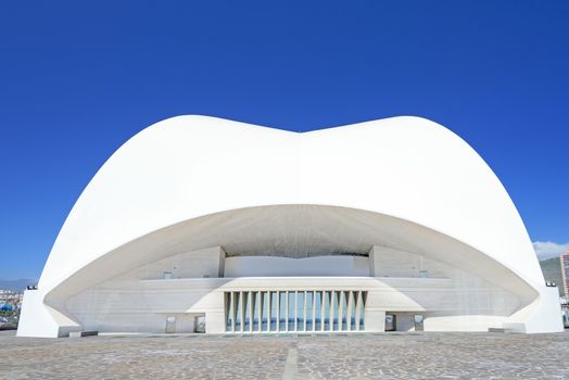 TENERIFE, SPAIN - MARCH 17: Auditorio de Tenerife on March 17, 2014 in Tenerife, Spain. It is designed by architect Santiago Calatrava Valls and has become an architectural symbol of city Santa Cruz de Tenerife.