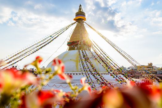 Bodnath stupa in Kathmandu in Nepal