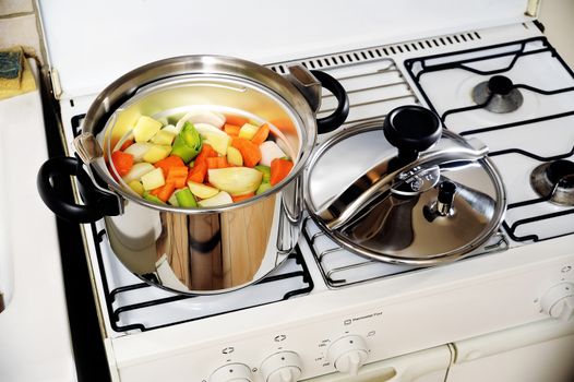 Pressure cooker stainless steel French-made for cooking food in steam