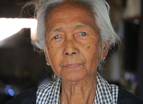 A woman posing for her portrait in Myanmar Feb 2015 No model release Editorial use only