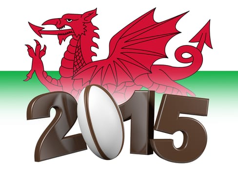 Brown Rugby 2015 design with Wales Flag