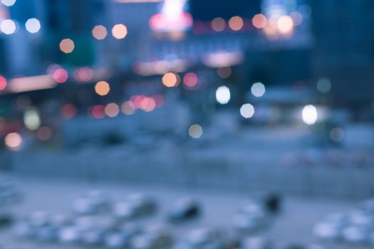 Abstract blur background of car parking, shallow depth of focus, top view