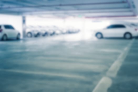 Abstract blur background of business car parking lot and empty or vacant space, shallow depth of focus