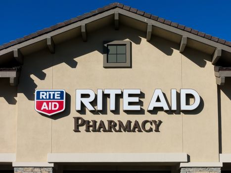 SANTA CLARITA, CA/USA - MARCH 4, 2015: Rite Aid Pharmcy store exterior. Rite Aid is a drugstore chain in the United States